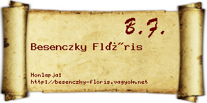 Besenczky Flóris névjegykártya